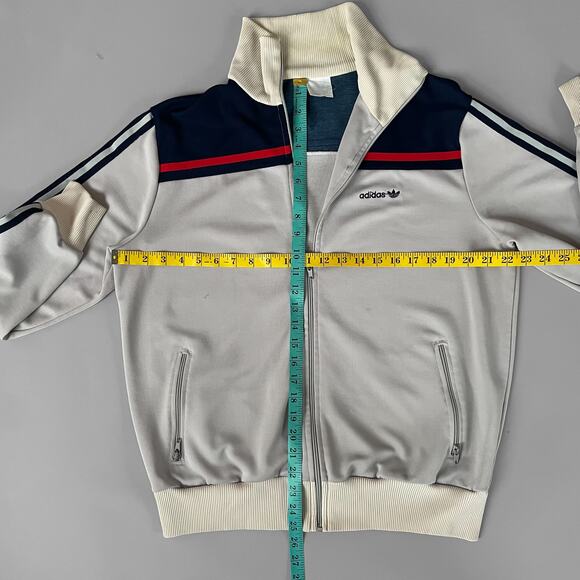 Vintage 80s Adidas Trefoil Logo Zip Front Track Jacket Large Made in Taiwan - Picture 6 of 9